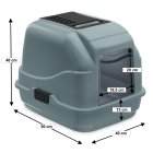 Recycling Cat Toilet Litter Box Hood Toilet Easy Cat with Filter and Scoop in Lid Grey