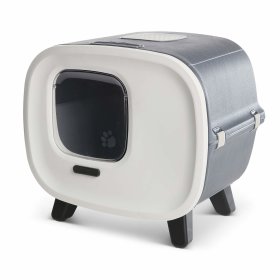 Designer retro cat litter box with swing flap, filter and...