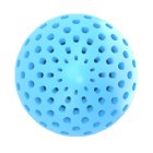 Dog toy crackle ball chew toy with plastic core and opening for treats. Size L