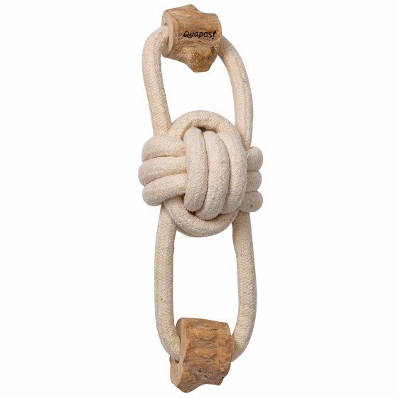 Dog toy Play rope made of cotton and coffee wood Pullbear 24 x 11 x 7 cm.