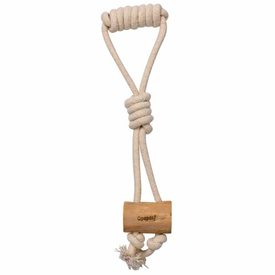 Dog toy Play rope made of cotton and coffee wood Cork-S 44 x 11 x 5,5 cm.