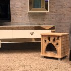 Luxury cat house cat cave cat bed made of wood with feet 39 x 36 x 43 cm