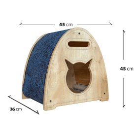 Luxury cat house cat cave wooden cat bed with scratching...