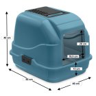 Recycling Cat Litter Box Hood Toilet Easy Cat with Filter and Scoop in Lid Blue