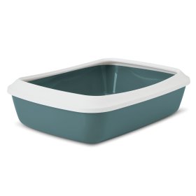 Tray litter tray cat litter tray with removable rim dark...