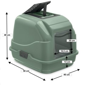 Recycling Cat Toilet Litter Box Hood Toilet Easy Cat with Filter and Scoop in Lid green (2nd choice item)