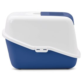 2-pack cat litter tray bonnet litter tray in blue-white
