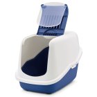 3-pack cat litter tray bonnet litter tray in blue-white