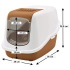 Economy package litter tray bonnet litter tray in brown-white with large mat for lying on