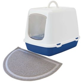 Starter kit cat toilet bonnet toilet OSCAR in white-blue...