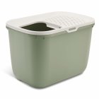 2-pack cat litter tray HOP IN entry from above light green with free toys