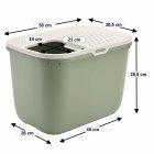2-pack cat litter tray HOP IN entry from above light green