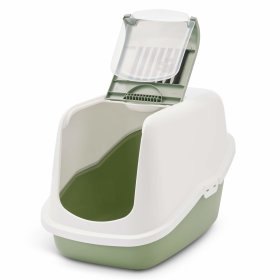 Economy package litter tray bonnet litter tray in light green with large mat for lying on