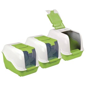 3-pack XXL litter box NETTA MAXI white-green with free...