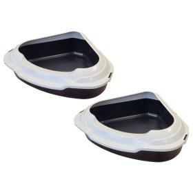 2-pack cat toilet corner toilet XXL bowl toilet MEMPHIS black-white