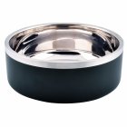 2-pack dog bowl double-walled feeding bowl water bowl black or white 2 x 850 ml or 2 x 1850 ml