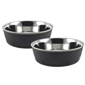 2 Pack Dog Bowl Double Walled Food Bowl Water Bowl 2 x...