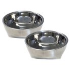 2-pack dog bowl double-walled feeding bowl water bowl made of stainless steel 2 x 850 ml or 2 x 1800 ml