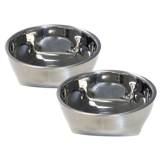 2 Pack Dog Bowl Double-Walled Feeding Bowl Stainless Steel Water Bowl 2 x 850 ml