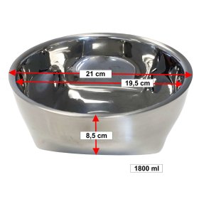 2er Sparpack Hundenapf doppelwandig Futternapf Wassernapf aus Edelstahl 2 x 1800 ml