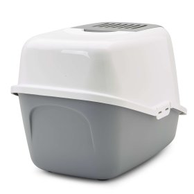 2-pack cat toilet litter tray bonnet toilet NESTOR white-grey