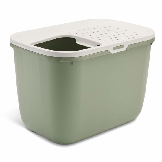 (2nd choice item) Cat toilet HOP IN with entry from above light green-white