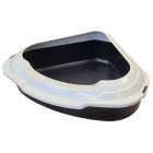 (2nd choice item) Cat Toilet Corner Toilet XXL Bowl Toilet MEMPHIS black-white with rim