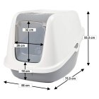 (2nd choice item) XXXL Nestor Giant cat litter tray white-grey especially for large cat breeds