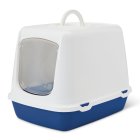 (2nd choice item) Cat Toilet Hood Toilet for cats OSCAR 50 x 37 x 39 cm white-blue