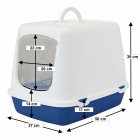 (2nd choice item) Cat Toilet Hood Toilet for cats OSCAR 50 x 37 x 39 cm white-blue