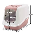 2-pack cat litter tray NESTOR hooded litter tray in white-pink with free cat toy