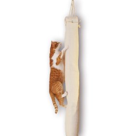 Cat sack wall scratching post climbing sack 130 cm made of sisal incl. wall bracket and cushion