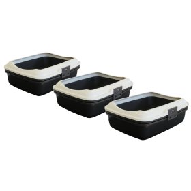 3-pack cat litter tray DENVER with rim and built-in sieve