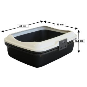 3-pack cat litter tray DENVER with rim and built-in sieve