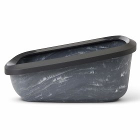 3-pack economy litter box litter tray with rim ASEO JUMBO black-marble