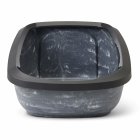 3er Sparpack Katzentoilette Schalentoilette Katzenklo mit Rand ASEO JUMBO schwarz-marmor